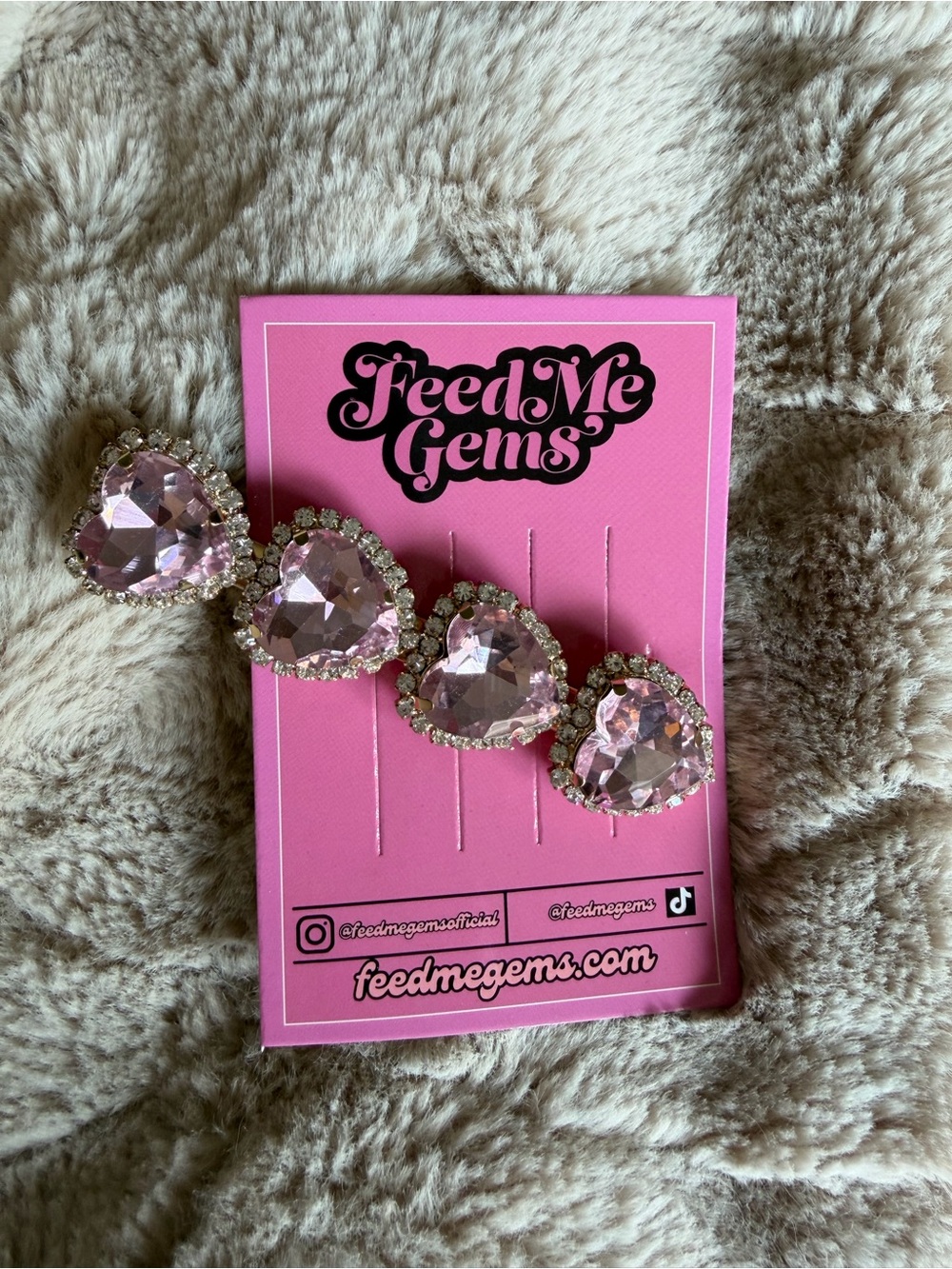 Feed me gems blush Pink Heart hair clip